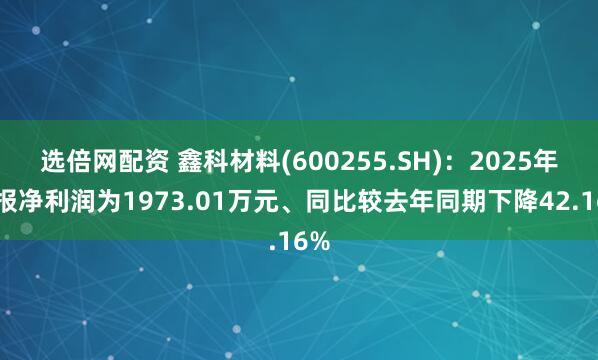 选倍网配资 鑫科材料(600255.SH)：2025年中报净利润为1973.01万元、同比较去年同期下降42.16%